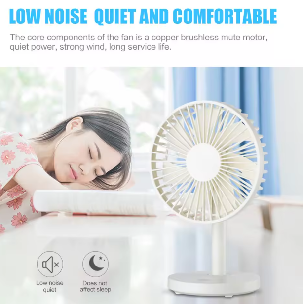 USB Adjustable Desk Fan – 3-Speed Mini Cooling Fan | Quiet Portable Airflow for Office, Bedroom, Laptop & Travel