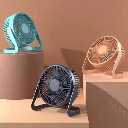 5” Silent Turbo Desk Fan – USB Powered Strong Wind Cooling Fan | Compact Rotating Desktop Air Circulator for Home, Office & Travel