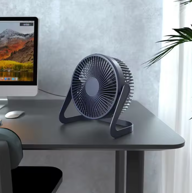 5” Silent Turbo Desk Fan – USB Powered Strong Wind Cooling Fan | Compact Rotating Desktop Air Circulator for Home, Office & Travel