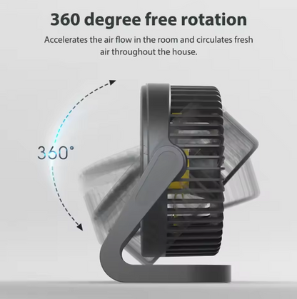 5” Silent Turbo Desk Fan – USB Powered Strong Wind Cooling Fan | Compact Rotating Desktop Air Circulator for Home, Office & Travel