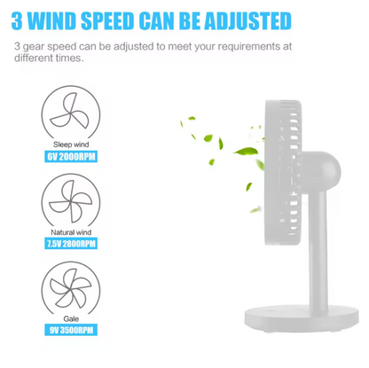 USB Adjustable Desk Fan – 3-Speed Mini Cooling Fan | Quiet Portable Airflow for Office, Bedroom, Laptop & Travel