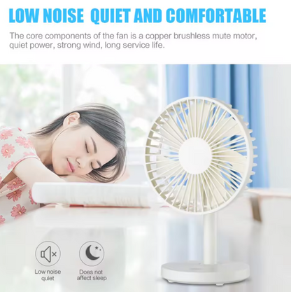 USB Adjustable Desk Fan – 3-Speed Mini Cooling Fan | Quiet Portable Airflow for Office, Bedroom, Laptop & Travel