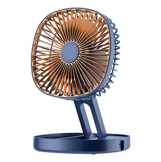 10” Foldable USB Rechargeable Desk Fan – Quiet Portable Cooling Fan with 2000mAh Battery for Home & Office