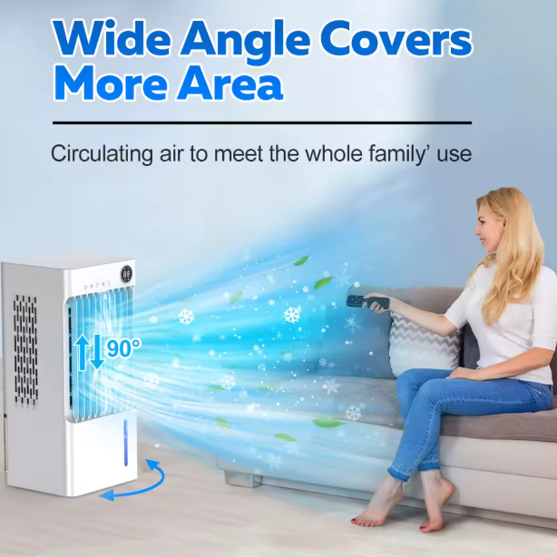 5L Air Cooler Fan – Portable Floor Standing Air Conditioner with 3 Speeds, Wide Oscillation & 24H Timer