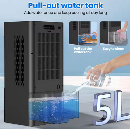 Portable Evaporative Air Cooler – Cooling Fan for Home, Office & Bedroom | Energy Efficient AC Alternative with Water Cooling