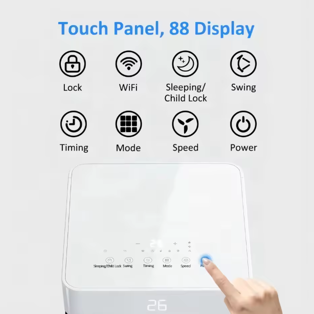 8000 BTU Portable Air Conditioner & Heater – Compact AC Unit with 880W Power, Quiet 54dB for Bedroom & Office
