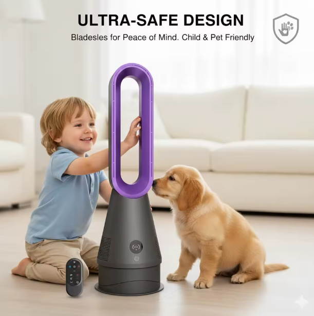 3-in-1 Bladeless Tower Fan & Heater