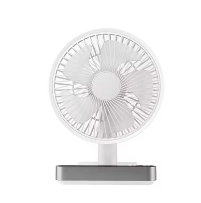 F702 USB Rechargeable Desk Fan – Oscillating Strong Wind Fan with Digital Display | Quiet Portable Cooling for Home & Office